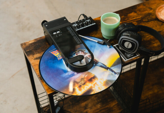 レコード　盤面　レコードカフェ ヘッドフォン